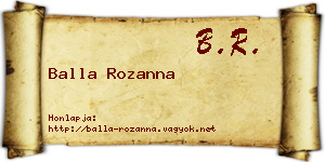 Balla Rozanna névjegykártya